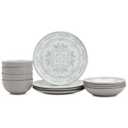 Gallery Tabletops Service for 4, 12 Piece Carrara Gray Dinnerware Set