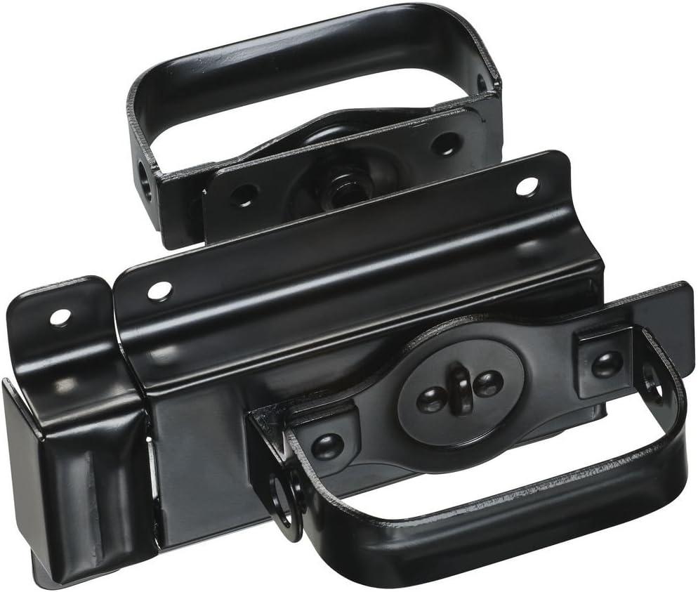 National Hardware N101-576 Swinging Door Latch Heavy Duty Steel with WeatherGuard Protection Black Finish for Shed Barn Gate Interior Exterior Use Automatic Locking (3/4")
