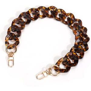 AIERSA Purse Charm Chain for Handbags,18in Short Bag Chain Strap for Purse,Acrylic Bag Shoulder Chains,Decorative Replacement Accessories Chains for DIY Crafts-Leopard Print