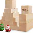 Basswood Carving Blocks for Crafts,Cymuber 24 PCS Whittling Wooden Blockss Kit with 3 Sizes,Wood Carving Blocks Wood Whittling Kit Crafts for Kids and Adults