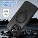 Lamcase for iPhone 16 Pro Case, Compatible with MagSafe, with Privacy Screen Protectors X2, [Magnetic Invisible Stand] [Camera Protection] Shockproof Slim Translucent Matte Phone Case, Black