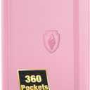 Premium 9 Pocket Card Binder for 360 Cards, Fabmaker PU Cover Trading Card Binder, Sturdy Card Collection Album, Sleek Card Holder Folders for Game Cards & Sports Cards, Pink
