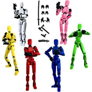 (Assembly Completed) 6 Packs Titan13 Action Figure, Dummy 13 3D Printed Action Figure Toy Gifts for Kids, Robot 13 ActionFigure Full Body Mechanical Doll Christmas Birthday Gift for Boys Girls