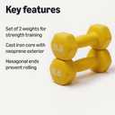 Amazon Basics Neoprene Dumbbell Hand Weights for Exercise and Muscle Toning