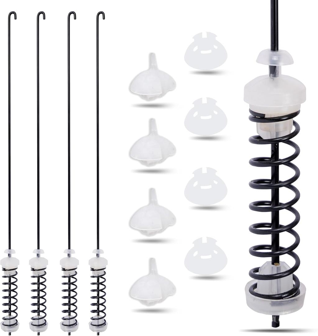 4Pcs Washer Suspension Rod Kit Replaces For Amana NTW4605EW0 NTW4516FW1 NTW4516FW2 NTW4516FW3, Whirlpool WTW4800BQ0 WTW4800BQ1 WET4027HW0 WTW4616FW2 WTW4815EW0 WTW4815EW1 WTW4816FW1 WTW4816FW2 Washer