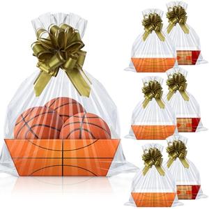 Gilprop 6 Set Basketball 2026 Senior Night Baskets for Gifts Empty 10 x 8 x 3.2 Inch Paper Gift Box with Cellophane Wraps Ribbons Bows Cardboard Basket Tray Sport Party Favor Holiday Gift Packaging