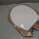 Mayfair Bennett Toilet Seat with Chrome Hinges, Slow Close Wood Seat, Secure Metal Hinges, Easy Install, Made in USA, Round, White