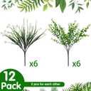 WILLBOND 12 Bundles Artificial Flowers Outdoor, UV Resistant Faux Artificial Plants Shrubs Plastic Flower Bulk for Hanging Planter Porch Window Home Spring Summer Decor(White)
