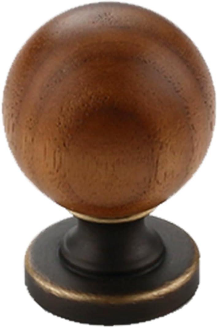 2Pcs Brass Cabinet Handles, Brass Walnut Drawer Pulls, Single Hole Handle, Kitchen Cabinets Door Knobs for Drawers Dresser Cupboard, Furniture Hardware Decor, Diameter: 29mm, Retro Coffee