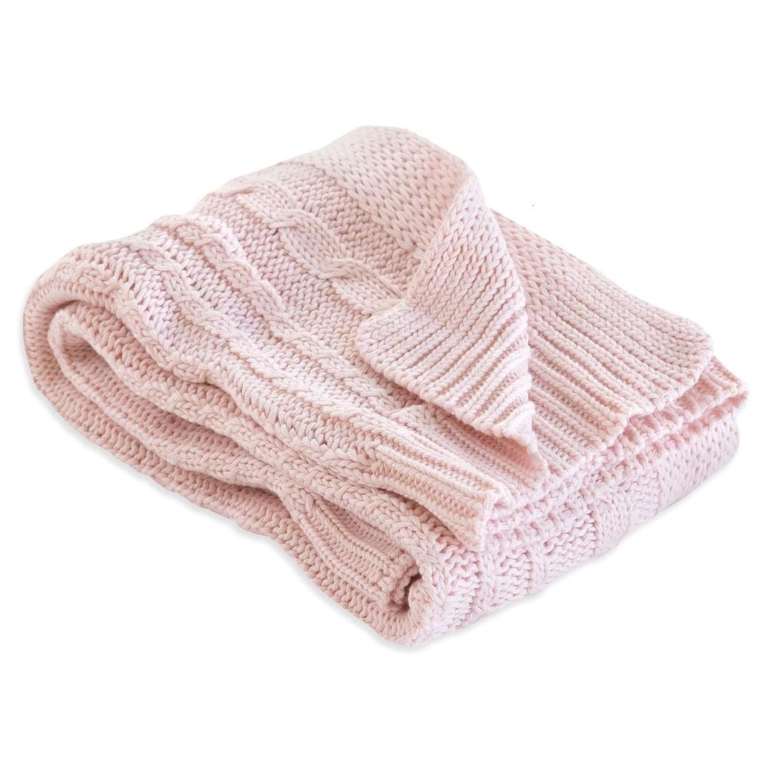 Burts Bees Baby Infant Blanket, Cable Knit, Made with 100% Soft Breathable Organic Cotton, Nursing Blankets, Machine Wash Baby Newborn Essentials, Size 30 x 40 Inch (Blossom)