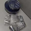 I00000 150Pcs Blue Plastic Plates,Hanukkah Plastic Plates,Navy Blue Disposable Plates with Silverware include 30 Dinner Plates10.25,30 Dessert Plates10.25,90 Silver Silverware Set for Party