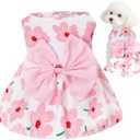 Choyaxo Floral Dog Dress Cute Dog Skirt Pet Dress Summer Pet Clothes for Puppy X-Small Cats