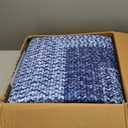 RUGSREAL 8x10 Braided Print Area Rug Washable Rug Non Slip Farmhouse Rustic Floor Carpet Boho Dining Room Carpet Modern Geometric Throw Floor Cover Bohemian Border Rug for Living Room Bedroom, Navy