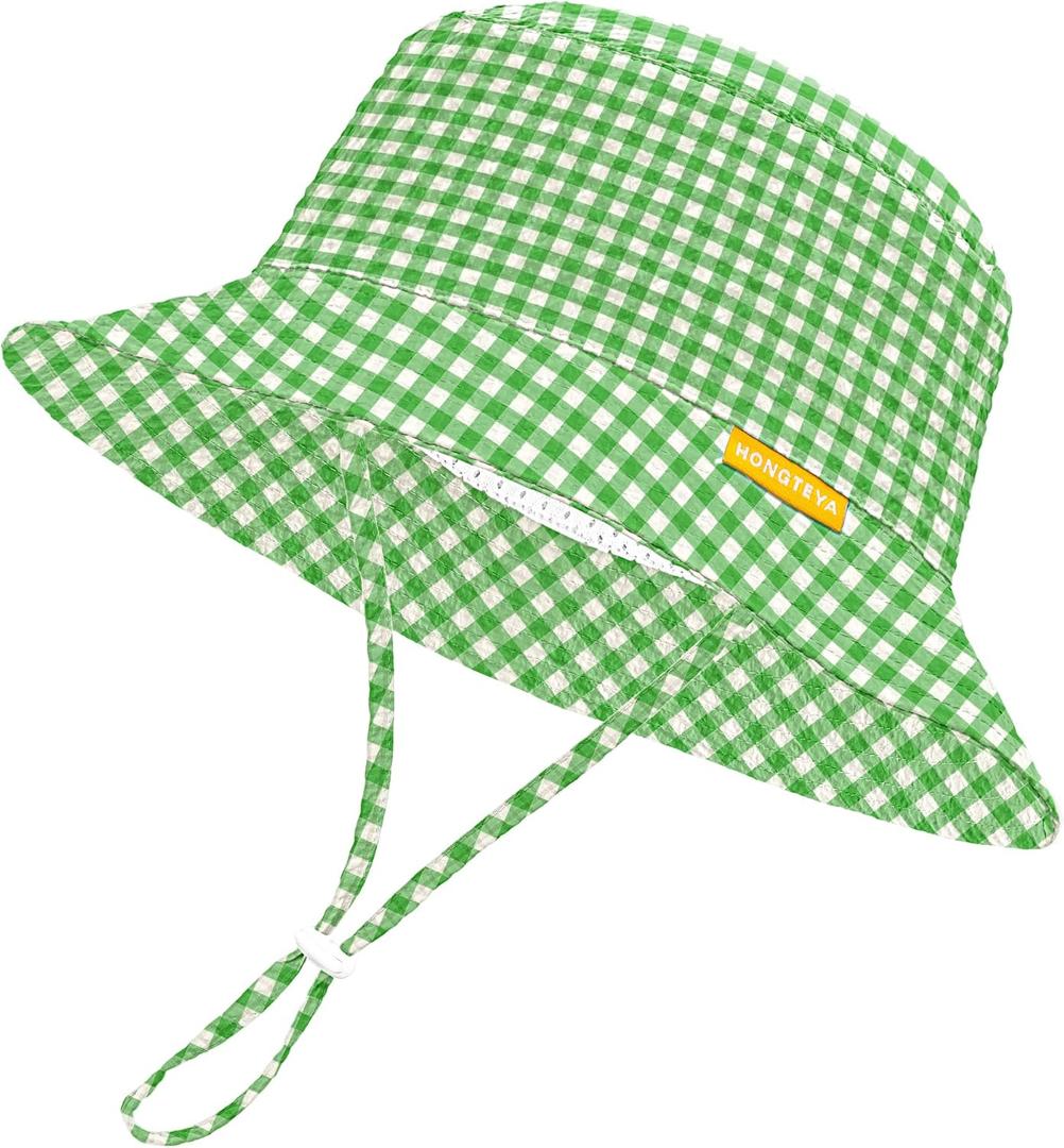 HONGTEYA Baby Sun Hat Toddler Boy Bucket Hat Kids Summer Beach Hat Wide Brim Sun Protection