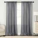 Tony's collection Charcoal Grey Sheer Curtains 96 Inches Long，Sheer Curtains Panels for Living Room Bedroom Sliding Glass Door Semi Window Treatment Drapes Rod Pocket(52x95 Inch, Charcoal, 2 Panels)