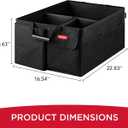 Rubbermaid Car Organizer, Collapsible Trunk Organizer, Multi-Compartment Car Storage Organization for Car Accessories, 3 Compartments Without Cover, 22.83"*16.54"*10.63"