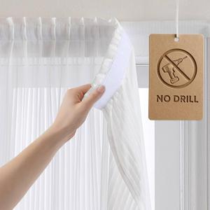 Jilron Vertical Blind Style Sheer Curtains Adhesive Light Filtering Window Screen for Bedroom Living Room Cafe-White(W 27*L 41in)