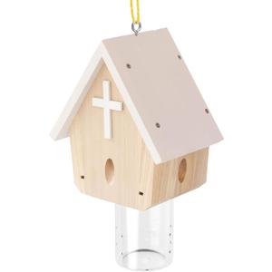 GRTRE 1 Pack Wood Carpenter Bee Trap for Outside - Best Bee Trap - Wood Boring Bee Trap- Nature Church Style Carpenter Bee Traps Outdoor Hanging - Insect Traps Removes Carpenter bee