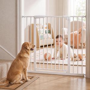 NEWBULIG 30" Tall Baby Gate for Stairs and Doorways, Pressure Mounted