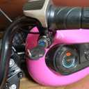 ELEMARA Electric Dirt Bike, 15 mph & 150lb Max, 24V Ride on Toy for Big Kids w/LED Lights & Power Display,Chain-Driven Motor,Twist-Grip Throttle, Shock Springs,Handbrake,12" Air-Filled Tires-Pink