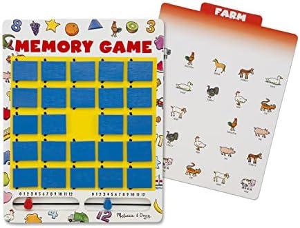 Melissa & Doug Flip to Win Travel Memory Game - Wooden Game Board, 7 Double-Sided Cards Road Trip Essentials for Kids, Hangman for Kids, Memory Toy for Toddlers and 5+