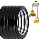 HOBBIESAY 216.5ft 6 Rolls PET Stained Glass Lead Lines Thin Stained Glass Leading Strips Window Decaling Lines Roll Blacking Strip Self Adhesive Line for Gallery Window Art Crafts and Decor 5mm