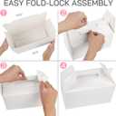 LotFancy Gable Boxes for Party Favor, 9.5 x 5 x 5 Inches, 25 Pack, Large Treat Box with Handles, White Gift Boxes, Goodie Box for Birthday, Wedding, Baby Shower, Lunch