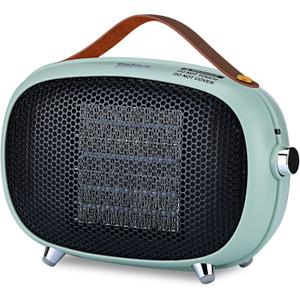Space Heater, Teioe Mini Electric Space Heater 800W/400W, Small PTC Ceramic Heater with Tip-Over and Overheat Protection, 3 Operating Modes, Space Heaters for Office, Bedroom and Under Desk (GREEN)