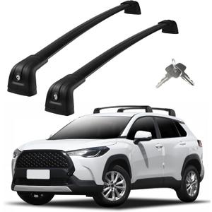 Roof Rack Cross Bars Compatible with Toyota Corolla Cross 2022-2026 (with Flush Side Rails), Adjustable Aluminum Heavy Duty 300 LBS Anti-Theft Lock Cargo Carrier Rooftop Crossbar Accessories for Bike