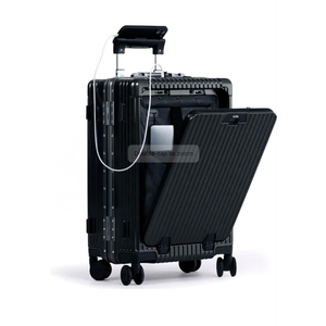 Nobl Travel Carry On Luggage, Noble Zipperless Aluminum Frame PC Hard Shell Suitcase, 23.5x15.5x10 Airline Approved, 360° Spinner Wheels, TSA Locks, USB Charging Port, Cup & Phon