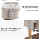 3 in 1 Baby Bassinet, Rocking Bassinet, Bedside Bassinet, 6-Height Adjustable, Bassinet Bedside Sleeper, Bedside Bassient for Baby with Comfy Mattress, Breathable Mesh, Large Storage Basket, Crib