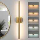 Gold Vanity Light Fixtures for Bathroom Over Mirror 30 inch LED Bath Sconces IP44 5CCT Adjustable Morden Picture Lights for Paintings (Built-in Dimmer)