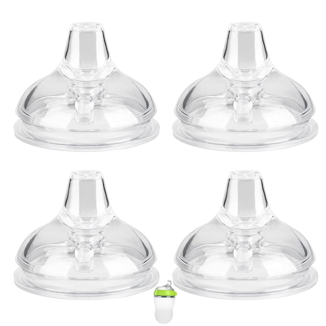 Spout Sippy Cup Nipples for Comotomo Baby Bottles and Gen 2, Transition Cup Food Grade Silicone Soft Nipple, 6m+, Pack of 4