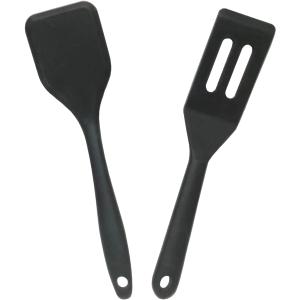 Mini Small Spatula, 2 Pieces Flexible Nonstick Brownie Silicone Tiny Spatula (Black)
