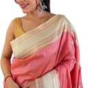 Indian Women's Radiant_Soft Silk Floral Butta Saree With Unstitched Blouse Piece Partywear/Wedding/Festive Gift Item Pack Of 1 (Peach) (Pink)