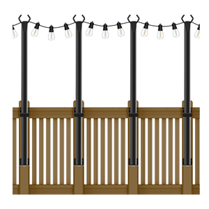 NUERPO 8 Pack String Light Poles,5Ft Metal Poles for Outdoor String Lights,Outdoor Light Poles with Post,Poles/Stand for Outside,Patio,Deck,Backyard,Garden Wedding,Party