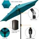 Blissun 7.5 ft Patio Umbrella, Yard Umbrella, Outdoor Market Umbrella with Push Button Tilt Crank (Cerulean)