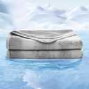 EMME Cooling Blanket 50"x70", Q-Max 0.5 Cooling Blankets for Hot Sleepers, Ice Summer Blanket for Nights Sweats, Grey Lightweight Sheet for Bed