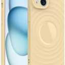 GUNPRIO Case for iPhone 14, Thin Slim Stylish Ripple Pattern Design, iPhone 14 Protective Cover 6.1 inch, Yellow