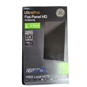 GE UltraPro Flat Panel HD Indoor Antenna Free Local HDTV 4K UltraHD Full 1080P H
