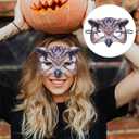 Halloween Owl Mask Half Face Jungle Animal Mask Owl Cosplay Accessories for Carnival Masquerade Party Decoration (Brown)