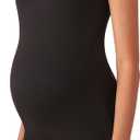 POSHDIVAH Women's Maternity Bodysuit Pregnancy Shapewear Double Lined Sleeveless Tank Top Shorts Romper Jumpsuit (Medium, Black)