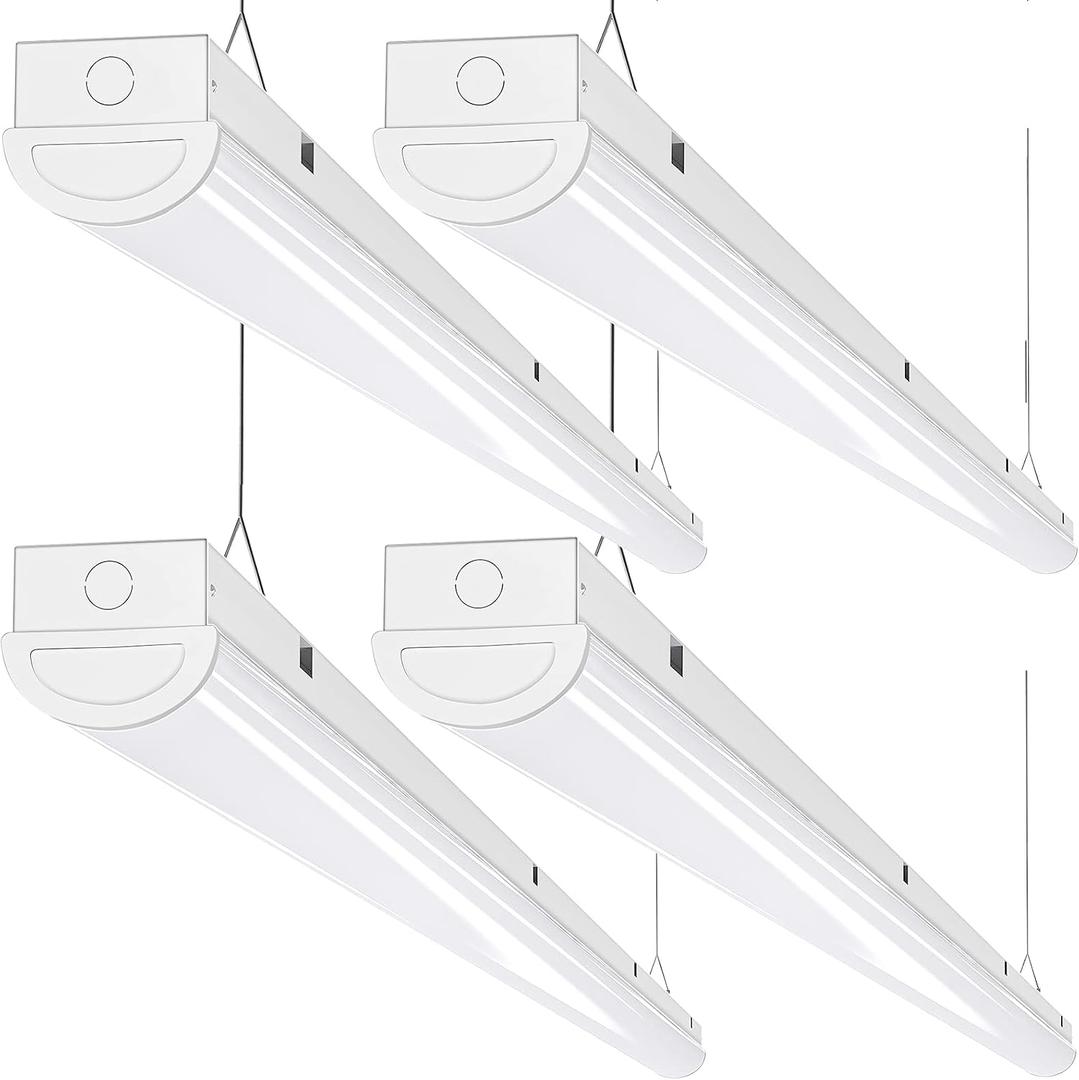 ANTLUX 110W LED Linear Strip Lights 8FT LED Shop Lights, 12000 Lumens, 5000K, 8 Foot Garage Light, Surface Mount and Hanging Ceiling Lighting Fixture, Fluorescent Tube Replacement, 4 Pack