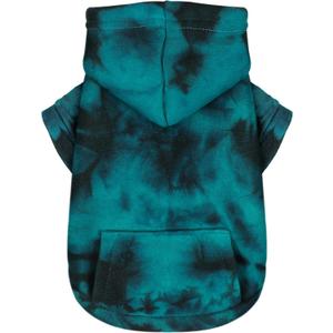 Chic Tie-Dye Dog Hoodie with Practical Pocket - Fashionable and Cozy Sweatshirt for Small, Medium, and Large Dogs, Ideal for Casual Outings and All-Day Comfort in Vibrant Colors. Cyan M