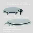 Elongated Toilet Seat Wood Toilet Seat Prevent Shifting with Zinc Alloy Hinges American Standard Size Toilet Seat Easy to Install also Easy to Clean(Elongated,Sparkling Classical Silver)