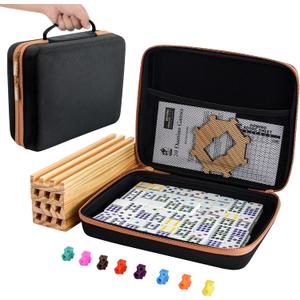 Bucher&Rossini Dominoes Set Double 12 with 4 Racks for Adults Kids, Mexican Train Domino Set Double Twelve, Mexican Train Dominos (Double 12 Dots)