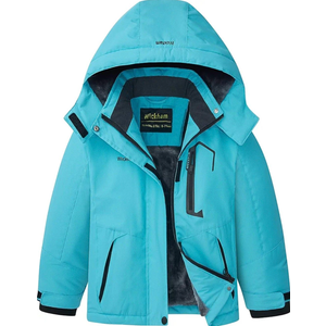 WICKHAM Girl's Waterproof Ski Jacket Winter Warm Fleece Lined Snow Windproof Jackets Removable Hood Ski Coat for Kids 8 years