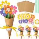 SHUZHENG 24 Pcs DIY Paper Flower Bouquets for Mother's Day Thank You Gift Paper Flower Making Kit DIY Craft Gift for School Room