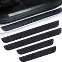 SINGARO Car Door Threshold Protection, 4PCS Door Edge Step Dust Shield Cover, Door Width 23.6x2.36inch Car/SUV Universal Rubber Scratch Resistant Exterior Accessories (Black)