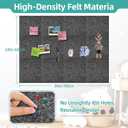 Large Cork Board for Walls - 12 Pack Black Felt Wall Tiles with Safe Removable Adhesive Tabs for Office Pin Board, Tack Board, 47"x35", Includes Push Pins & Sticky Tabs (Gray)